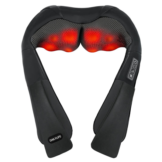 DAILYLIFE Shiatsu Neck and Back Massager, Electric Shoulder Massager, Car Neck Massage Pillow for Neck, Back, Shoulder, Foot, Leg Massage, Relieve Muscle Pain, Perfect Present for Man/Woman/Family