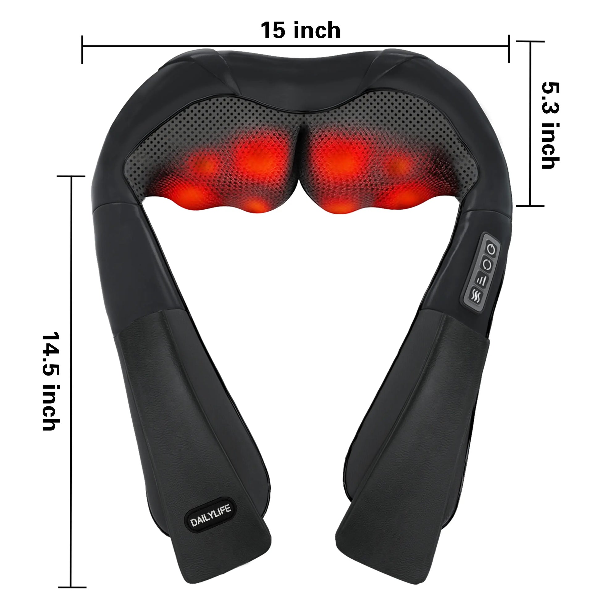 DAILYLIFE Shiatsu Neck and Back Massager, Electric Shoulder Massager, Car Neck Massage Pillow for Neck, Back, Shoulder, Foot, Leg Massage, Relieve Muscle Pain, Perfect Present for Man/Woman/Family
