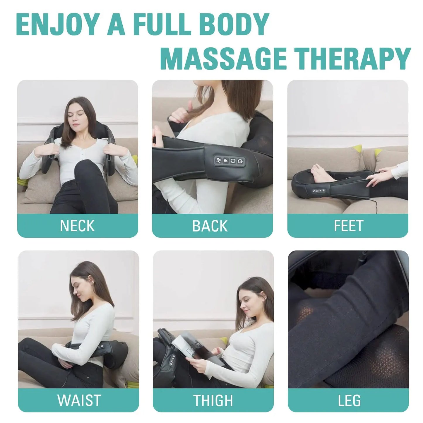 DAILYLIFE Shiatsu Neck and Back Massager, Electric Shoulder Massager, Car Neck Massage Pillow for Neck, Back, Shoulder, Foot, Leg Massage, Relieve Muscle Pain, Perfect Present for Man/Woman/Family